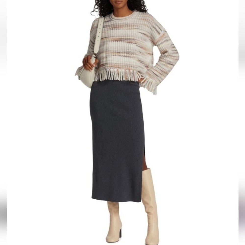 Design History Striped Fringe Western Cowgirl Pullover Sweater